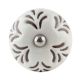 Cream Etched Leaf Ceramic Wine Bottle Stopper